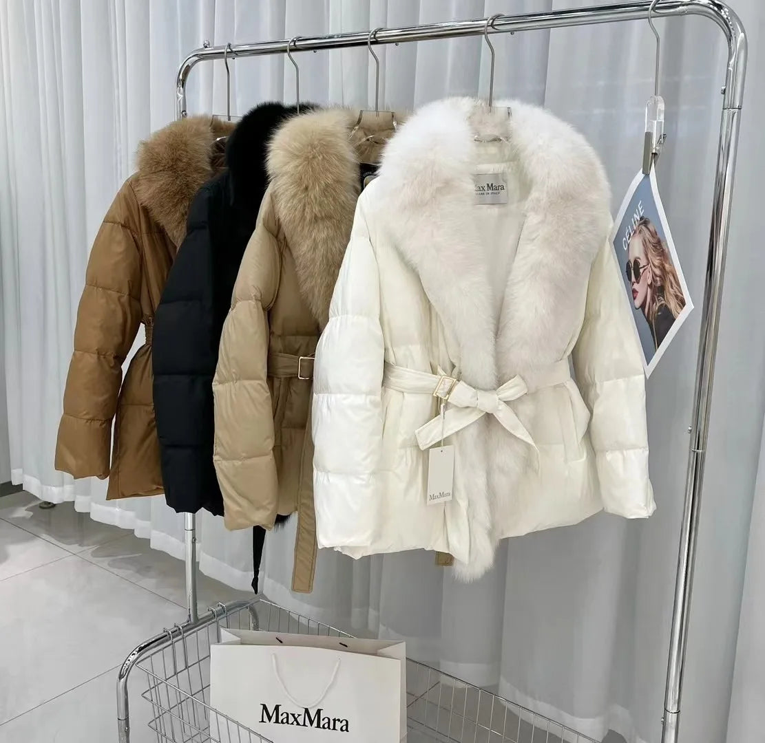 Luxury Women’s Winter Jacket with Fox Fur Collar