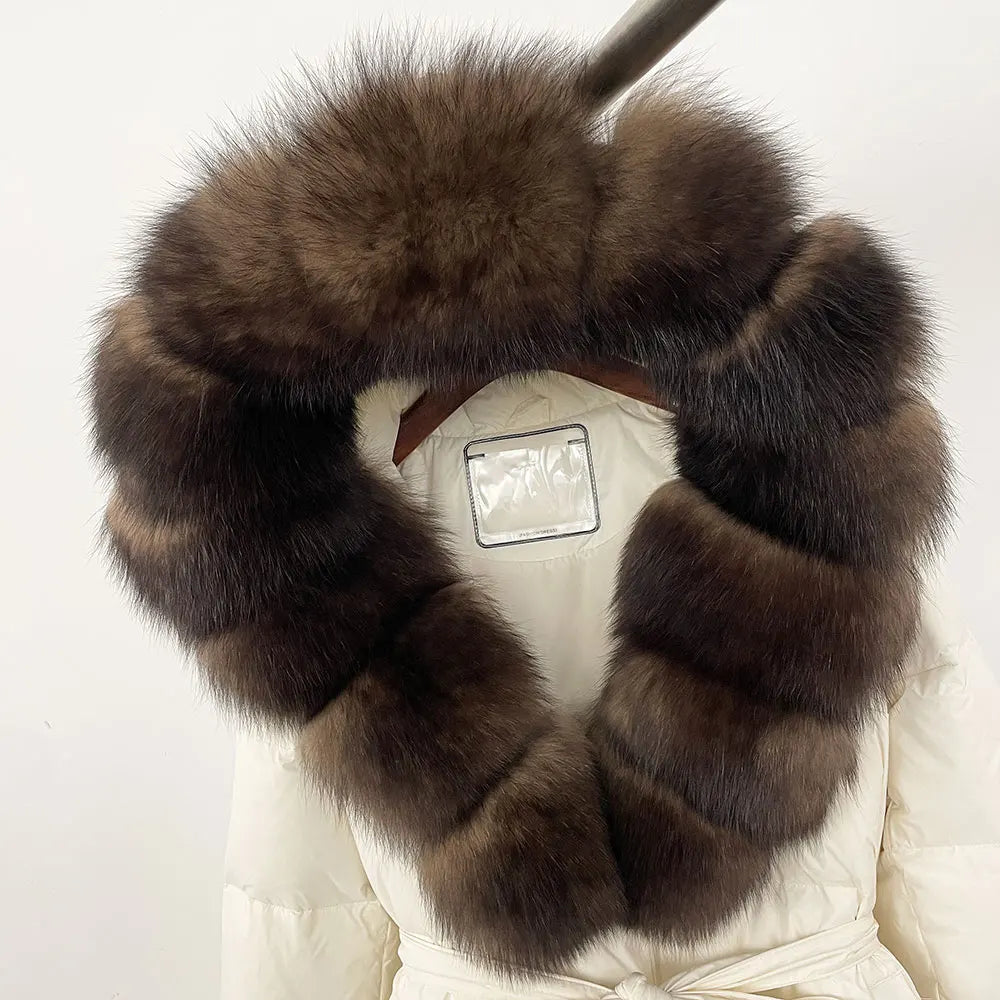 ElegantFox - Women’s Winter Coat with Real Fox Fur Hood