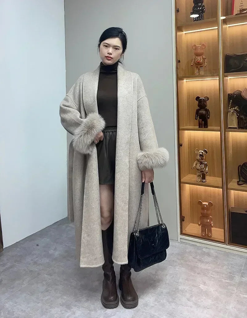 FoxElegance - Oversized Wool Blend Winter Jacket