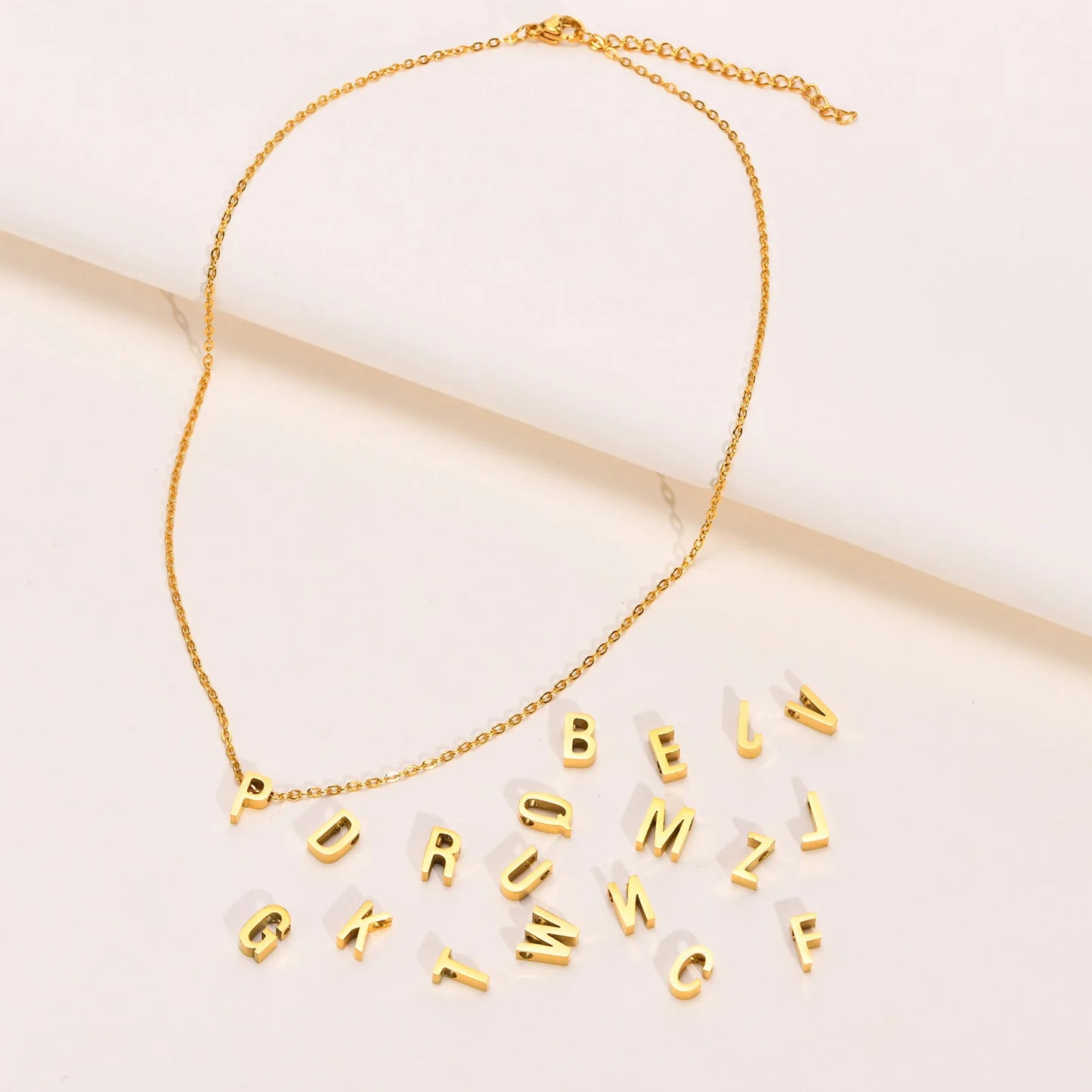 Vnox Gold Initial Necklace