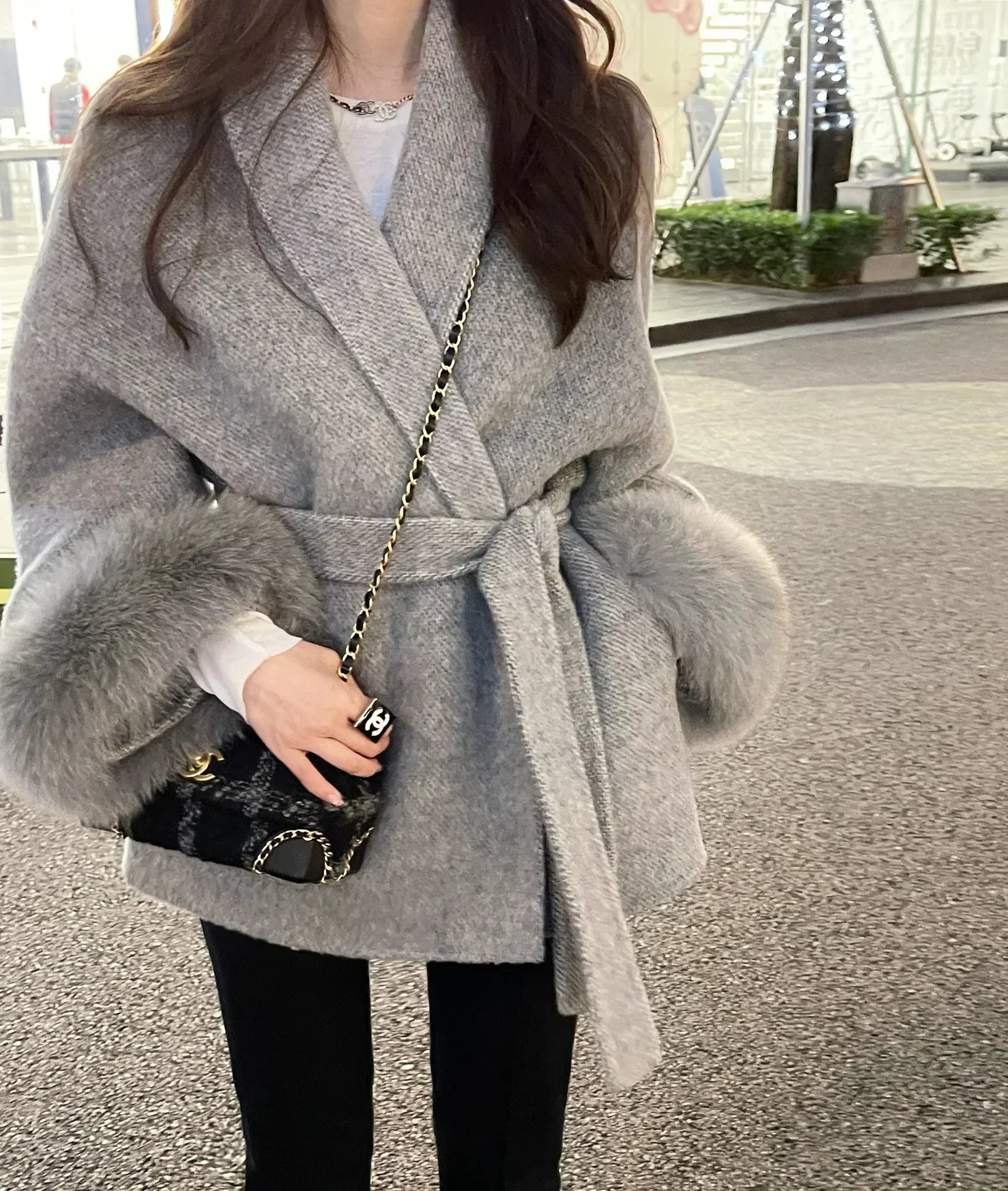 FoxElegance - Oversized Wool Blend Winter Jacket