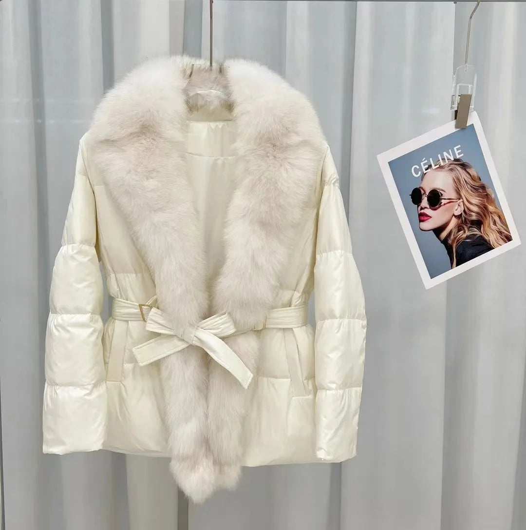 Luxury Women’s Winter Jacket with Fox Fur Collar