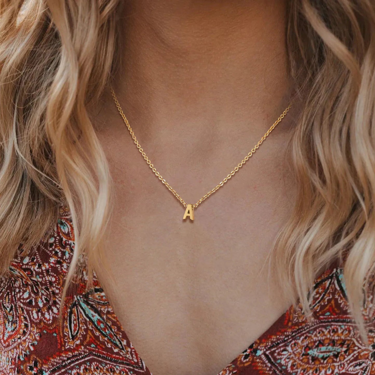 Vnox Gold Initial Necklace