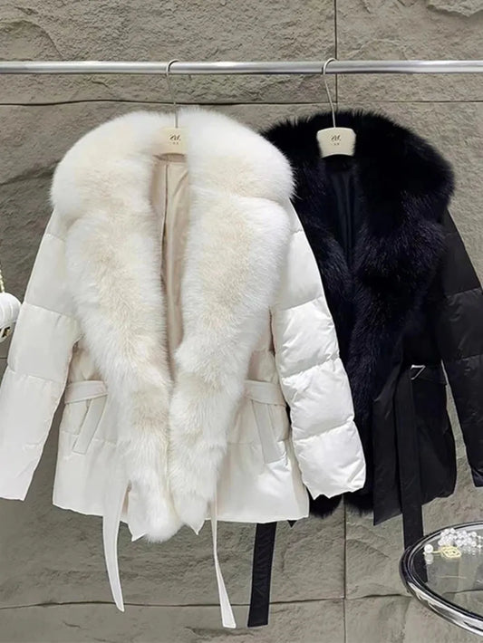 Luxury Women’s Winter Jacket with Fox Fur Collar