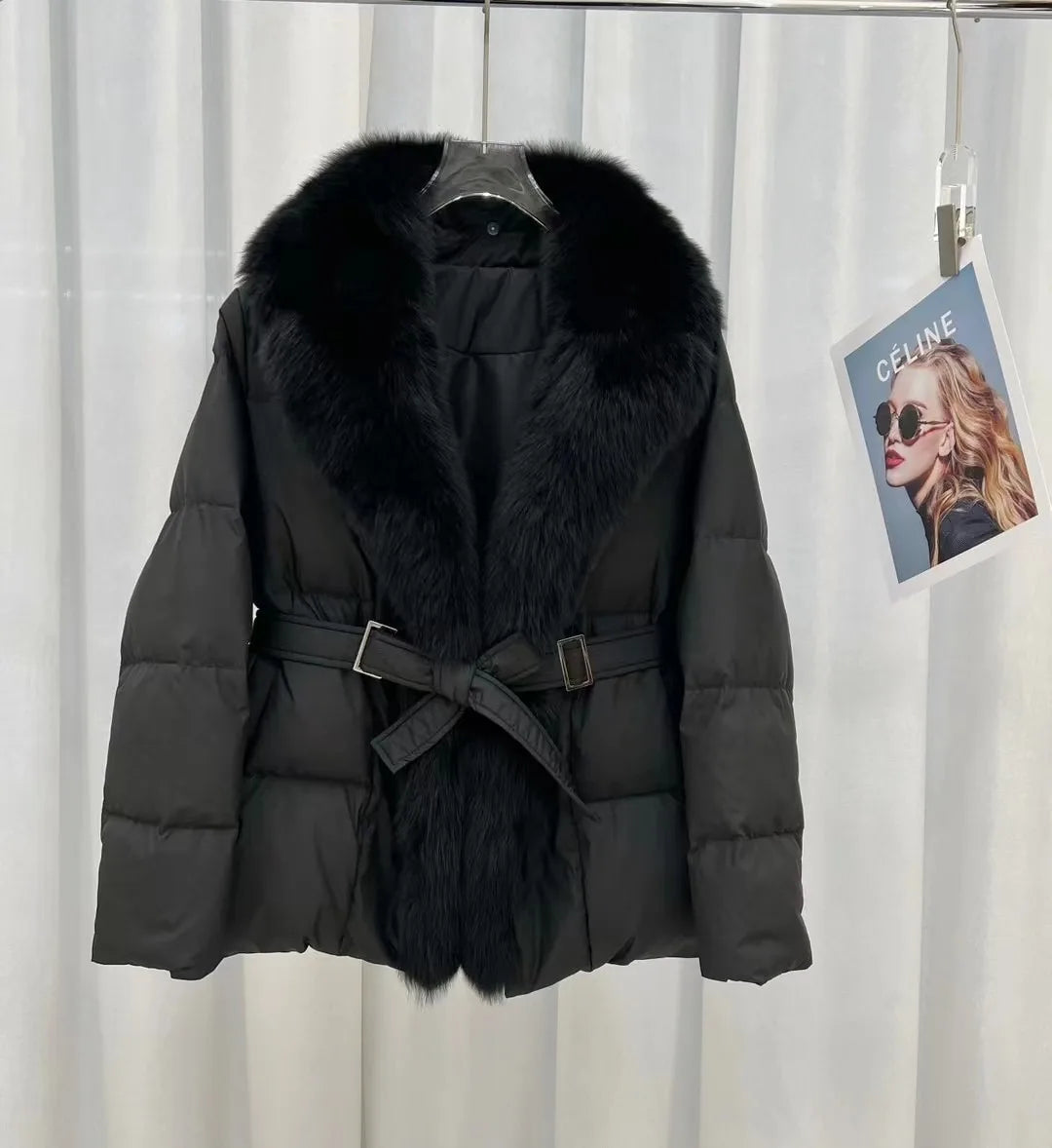 Luxury Women’s Winter Jacket with Fox Fur Collar