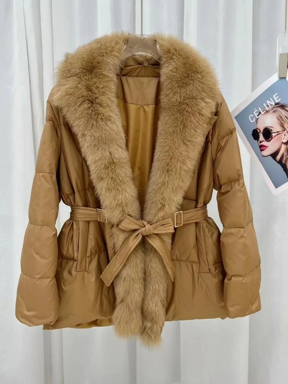 Luxury Women’s Winter Jacket with Fox Fur Collar