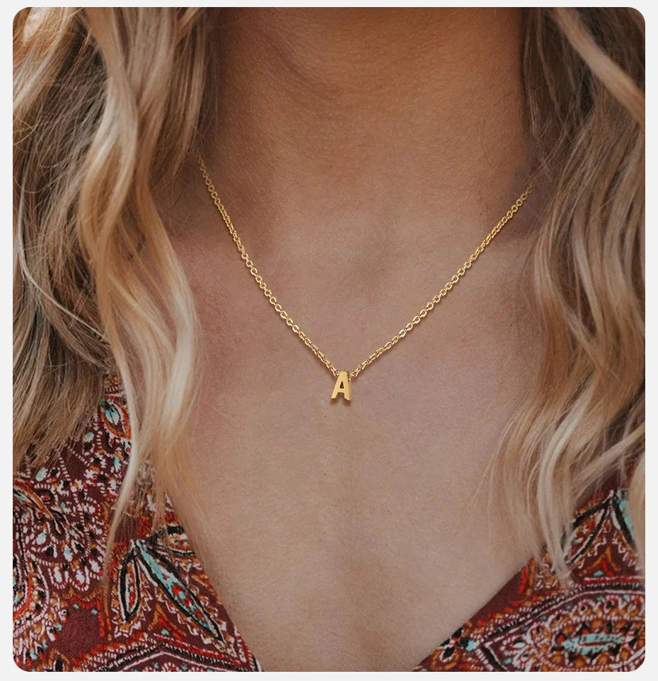 Vnox Gold Initial Necklace